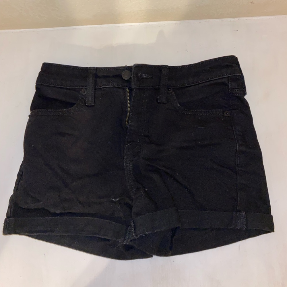 black jean shorts